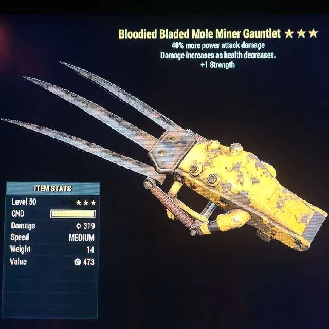 Weapon Bloodied Pa 1s Gauntlet Fallout 76 Game Items Gameflip