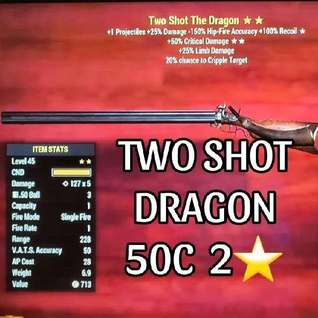Weapon | Two Shot Dragon - Fallout 76 Game Item - Gameflip