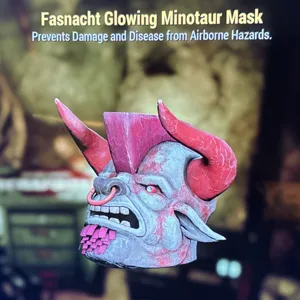 glowing minotaur mask