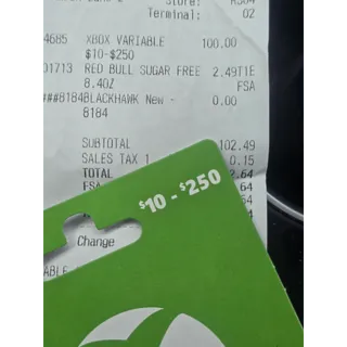 $100.00 USD Xbox Gift Card