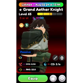 LIMITED GRAND AETHER KNIGHT EVO (requiem ssb+) ROBLOX ANIME DEFENDERS