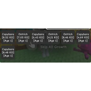 3x Titan Huge Capybara + 3x Titan Huge Ostrich