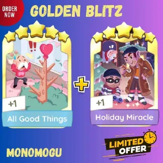 GOLDEN BLITZ ALL GOOD THINGS + HOLIDAY MIRACLE MONOPOLY GO 