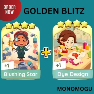 BLUSHING + DYE DESIGN GOLDEN BLITZ MONOPOLY GO 