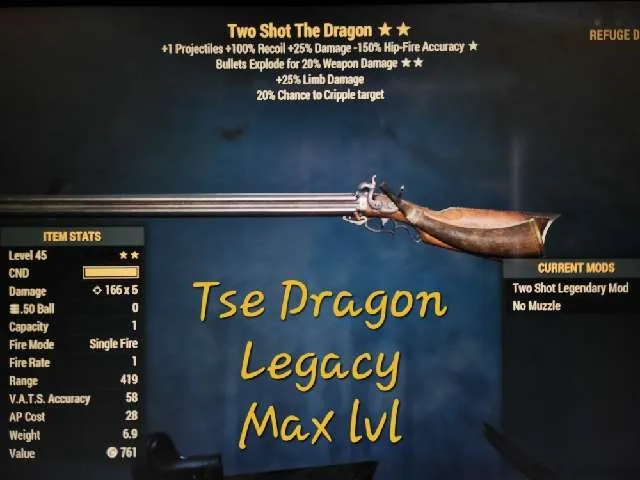Weapon | TSE Unrolled Dragon - Fallout 76 Game Items - Gameflip