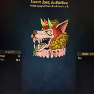 Glowing Blue Devil Mask