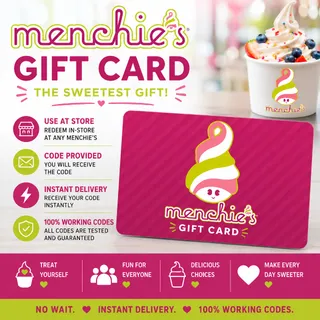 $50.00 Menchie’s GIFT CARD (INSTANT DELIVERY 🚚⚡️)