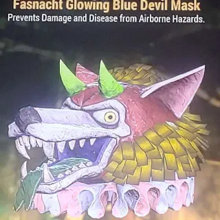 Glowing Blue Devil Mask
