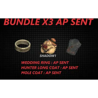 bundle x3 ap/sent ring hunter mole head