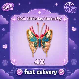 4x 2026 Birthday Butterfly