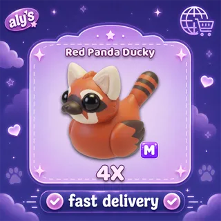 4x M Red Panda Ducky
