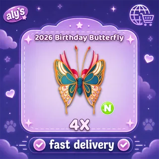 4x N 2026 Birthday Butterfly