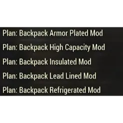 all 5 Backpack mods