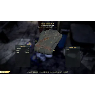 Legendary Coat ap with weapon weight