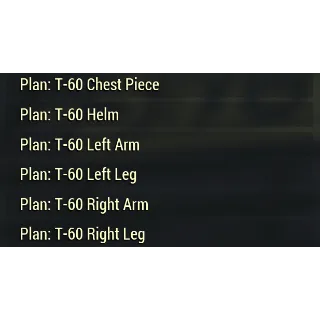 Plan | T60 Power Armor plans