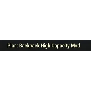 High Capacity backpack mod plan