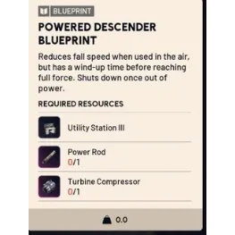 Arc Raiders Powered Descender Blueprint