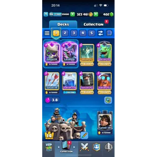 ⭐ ️25% Sale ⭐ ️ 8.7 k🏆, 46 lvl, 4 15 lvl + 4 14 lvl, Dragon deck, 7 Evolutions, 41 emojies Description👇