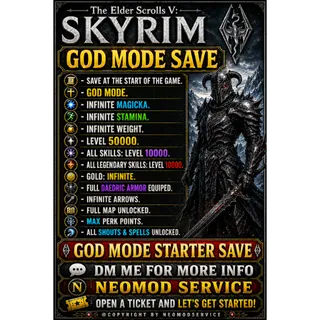 SKYRIM MODDED SAVE PS5