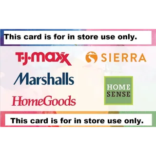 $16.34 USD Marshalls, TJ Max This card is for in store use only,