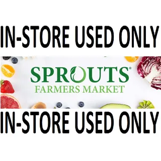 $50.00 USD Sprouts Farmers Market IN-STORE USED ONLY 