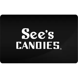 $25.00 USD See's Candies Gift Card Balance $25.00