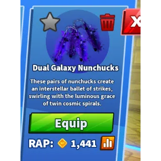 Dual Galaxy Nunchucks With Finisher - Blade Ball