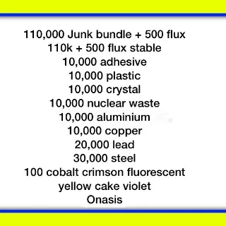 110k junk + 500 flux