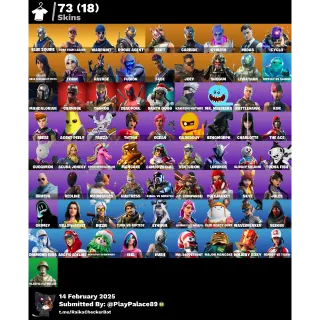 ⭐️ Fortnite account ✅ 73 skins ⭐️[PC/PSN/XBOX]