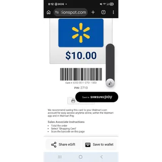 $10.00 USD Walmart