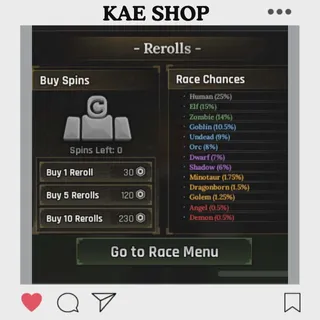 50 Race Reroll - The Forge Reroll