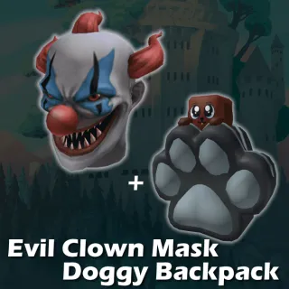 Evil Clown Mask + Doggy Backpack - ROBLOX