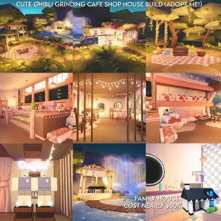 ♡ Cute Ghibli Grinding Cafe Shop House Build ♡
