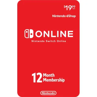 Nintendo Switch Online 12-Month Individual Membership (Nintendo Switch) - US - INSTANT DELIVERY
