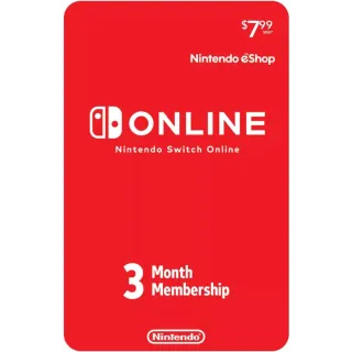 Nintendo Switch Online 3-Month Individual Membership (Nintendo Switch) - US - INSTANT DELIVERY