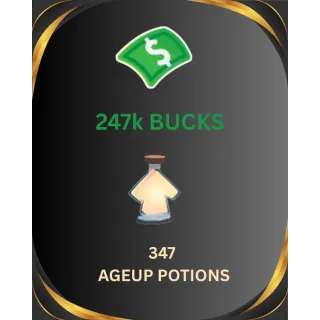 247 k bucks 347 Ageup potions