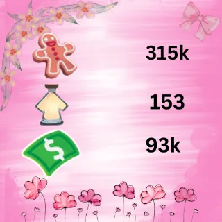 93k bucks 153 ageup 315 ginger bread