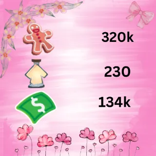 134k bucks 230 ageup 320k gingerbread