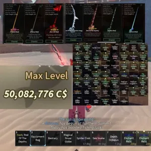 FISCH account | level 750 MAX | 50 MILLION COINS