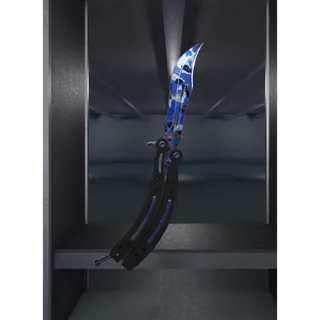  CHEAPEST WW BLUE CAMO Butterfly  knife sniper duels