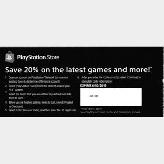 ps4 store discount code 2019