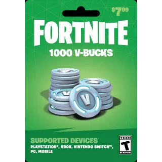 Fortnite 1000 V-Bucks Gift Card - Global VBucks