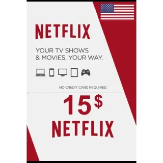 Netflix $15 USD Gift Card *INSTANT*