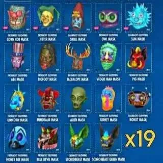 All 19 fasnacht Glowing Masks Set