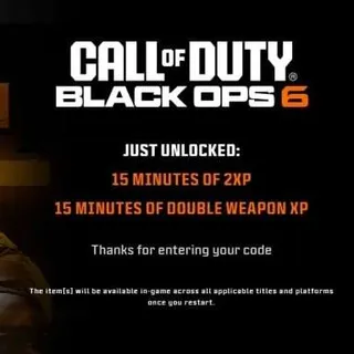 10×(15 Min Double XP + Weapon XP) Call of Duty: Black Ops 6