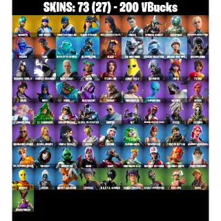 FORTNITE ACCOUNT - 73 skins | Wonder | Neo Versa | Merry Mint Axe | Point Patroller | Cloud Striker | 200 VB