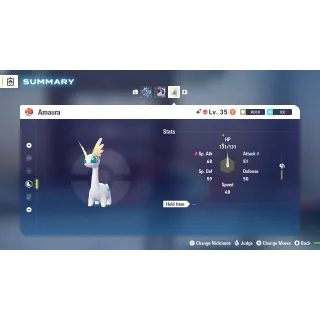 Pokemon Legends ZA - Shiny Alpha Amaura 6 IVs