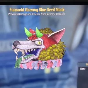 Glowing Blue Devil Mask