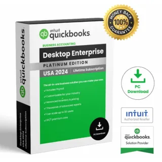 NTUIT QUICKBOOKS DESKTOP ENTERPRISE 2024 FOR WINDOWS FULL RETAIL =PERMANENT VERSION=