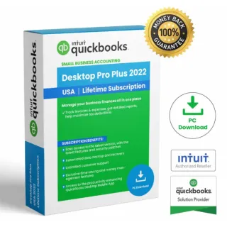 NTUIT QUICKBOOKS DESKTOP PRO PLUS 2022 FOR WINDOWS FULL RETAIL =PERMANENT VERSION=